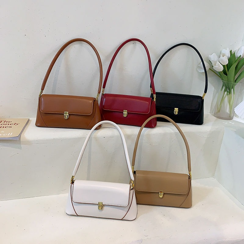 French Vintage PU Leather Shoulder Bag